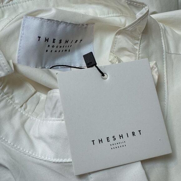 Tuckernuck The Shirt by Rochelle Berens White Gwenyth Blouse Size Small - Picture 6 of 8